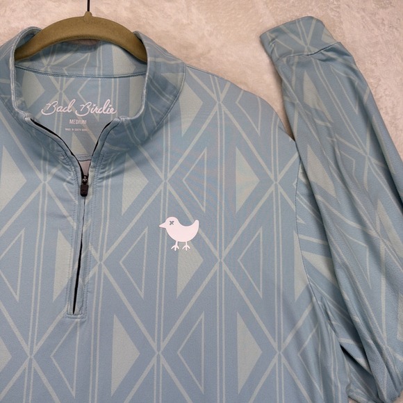 Other - Bad Birdie Quarter Zip Pullover Men's Medium Blue Golf Performance Geometric